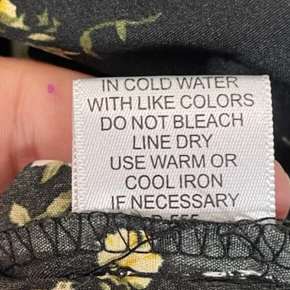 SPEED CONTROL | Women's Black & Yellow Lightweight Floral Shirt Dress | Size L - Picture 11 of 13